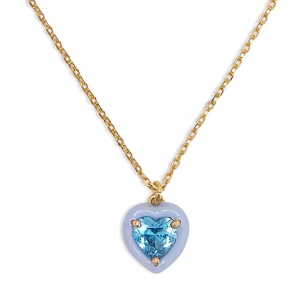 $68 Kate Spade Sweetheart Mini‎ Pendant blue Necklace NWT
